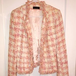 Baby pink quilted blazer